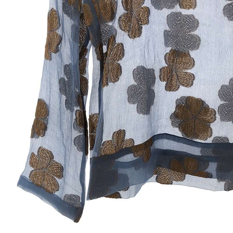 【美品】  DRIES VAN NOTEN / ドリスヴァンノッテン | 2024SS | CARLOTTA 8171 フラワー シアーシャツ | 38 | ライトブルー/ベージュ | レディース DRIES VAN NOTEN / ドリスヴァンノッテン | 2024SS | CARLOTTA 8171