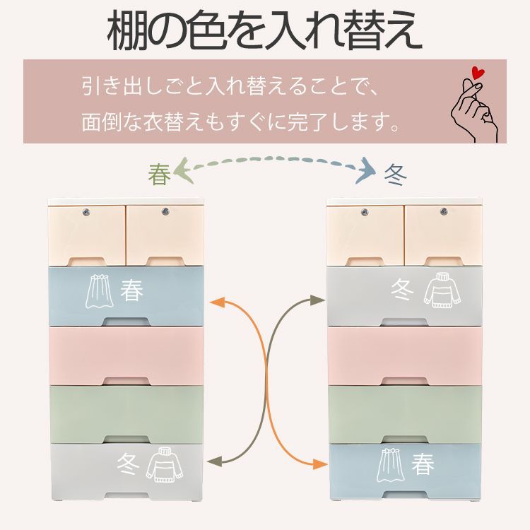 5段整理タンス　クローゼット　チェスト　衣装ケース　送料込 収納チェスト 5段 キャスター付 大型 収納ボックス 引き出し 鍵