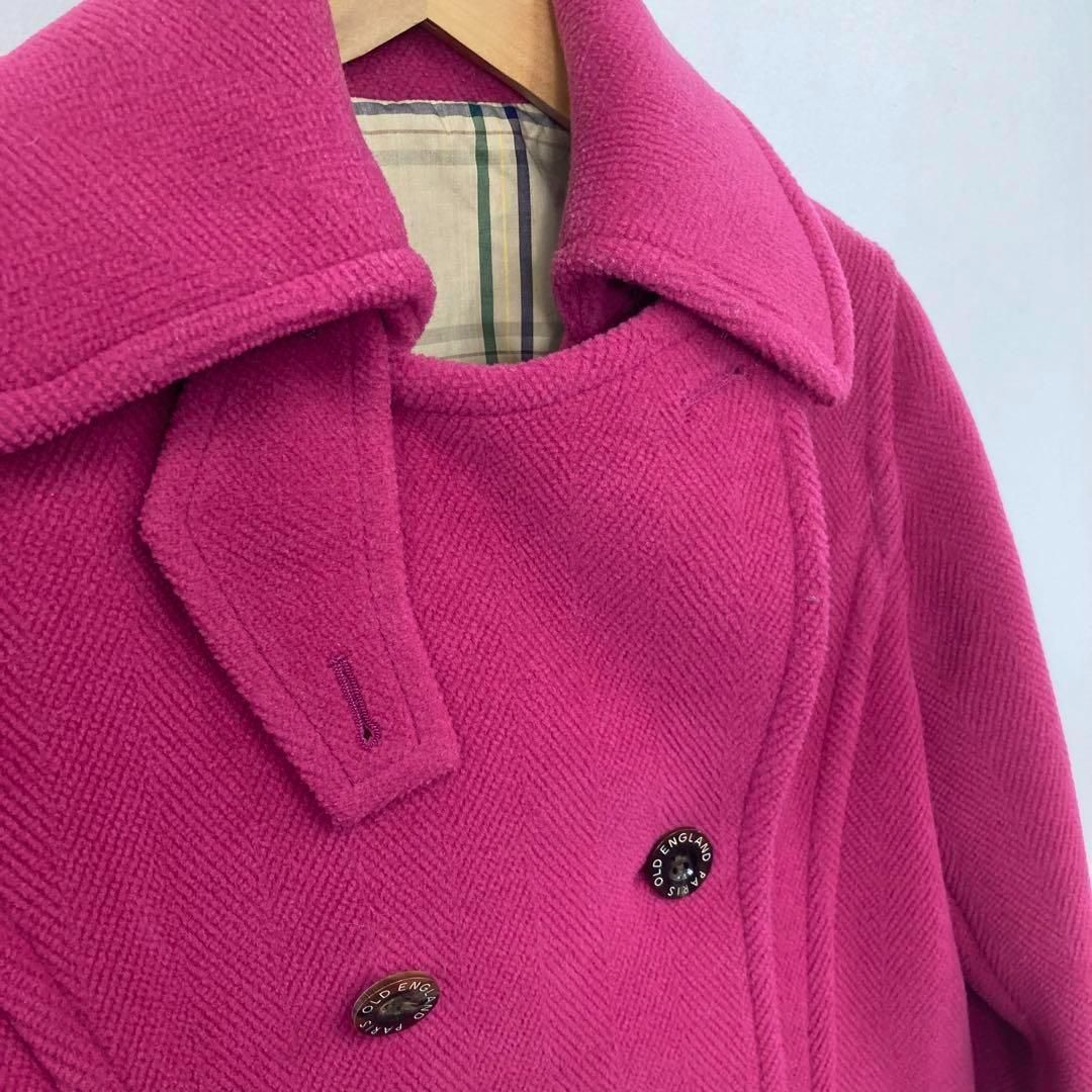 OLD ENGLAND ウール ピーコート 36 オールドイングランド ピンク