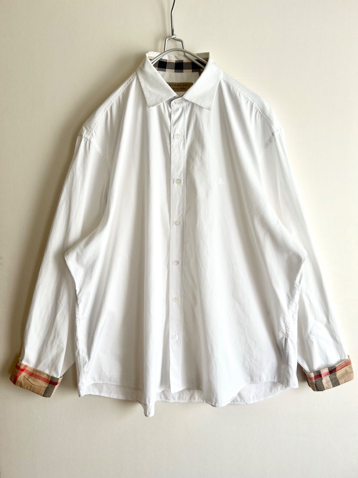 サイズ BURBERRY バーバリー ノバチェック切り替え ワンポイントドレスシャツ
