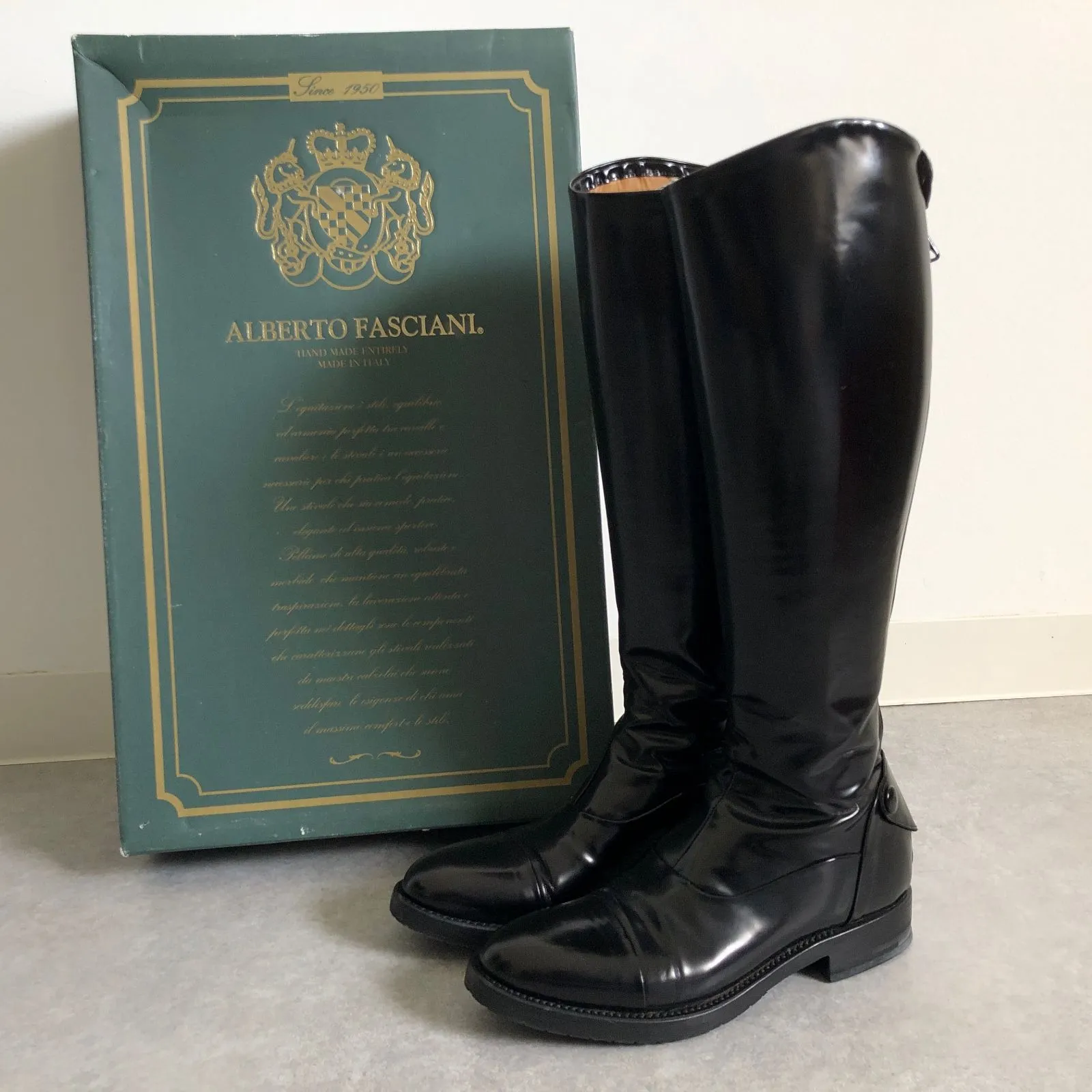 アルベルトファッシャーニ 35 23 レザー ロング ブーツ ジョッキー