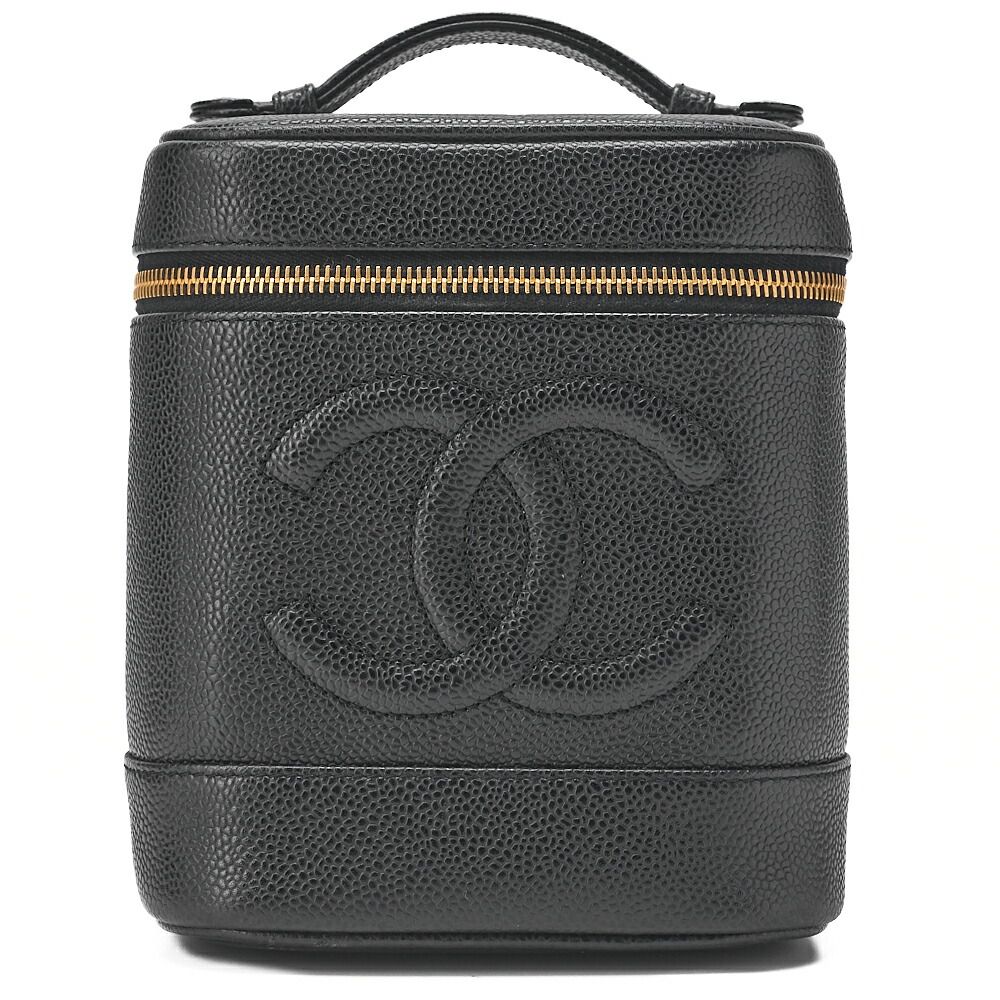 CHANEL シャネル ココマーク バニティ ハンドバッグ キャビアスキン 黒 ゴールド金具 レディース バッグ レディース 送料無料