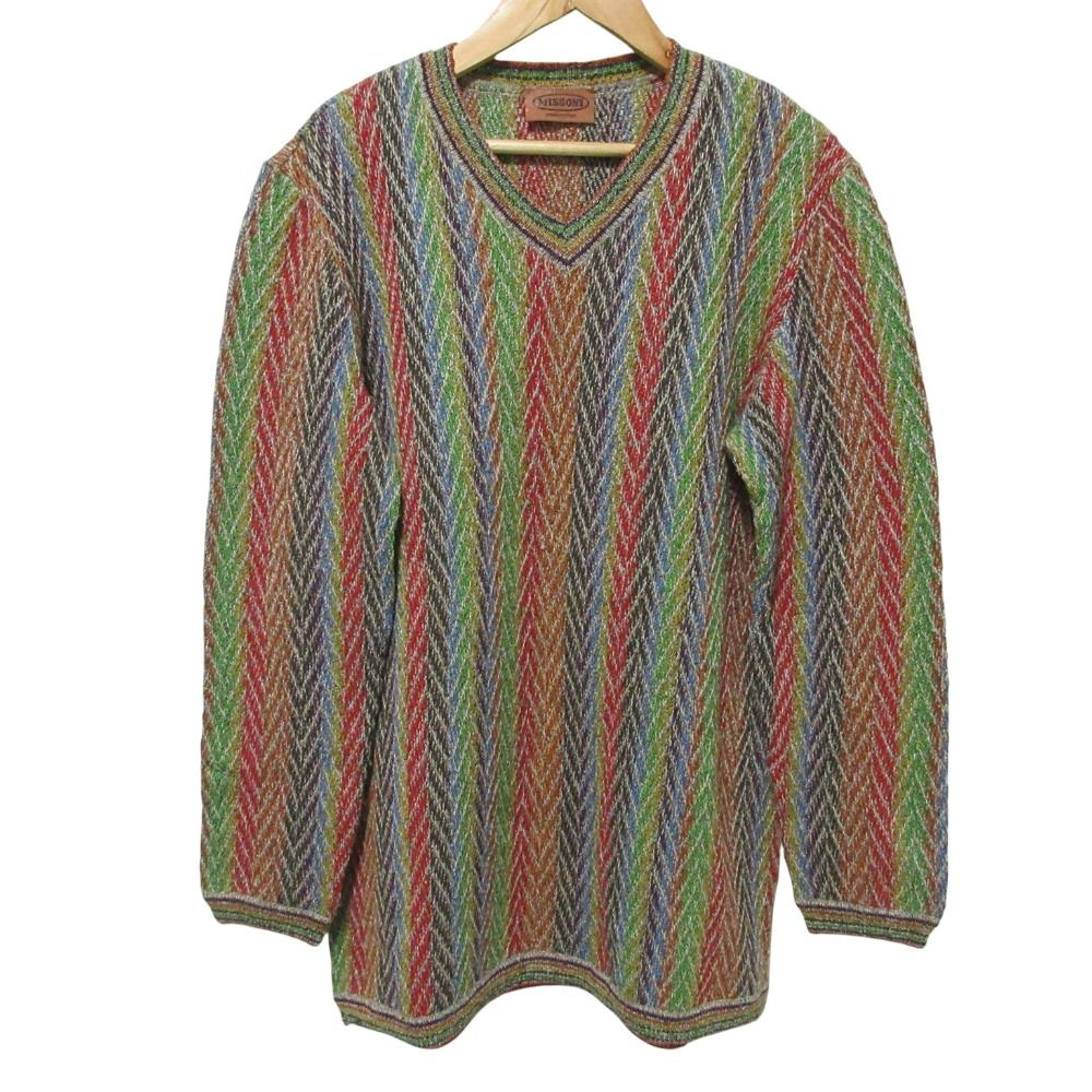 美品 MISSONI ミッソーニ アルパカブレンド 長袖 シェブロン