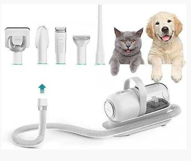 ペット用 バリカン 犬 猫美容器 ペットグルーミングセット クリーナー 5 in 1 トリミング 電動バリカン 多機能掃除機 アタッチメント
