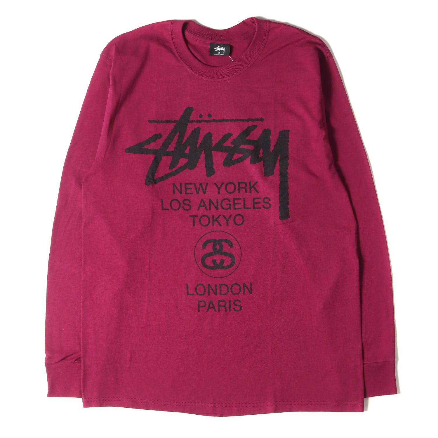 新品 STUSSY ステューシー Tシャツ サイズ:M 19AW ワールドツアーロゴ ...