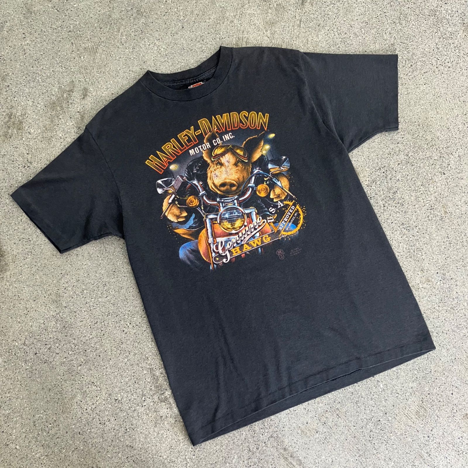Harley Davidson】80〜90s Printed T Shirt L 