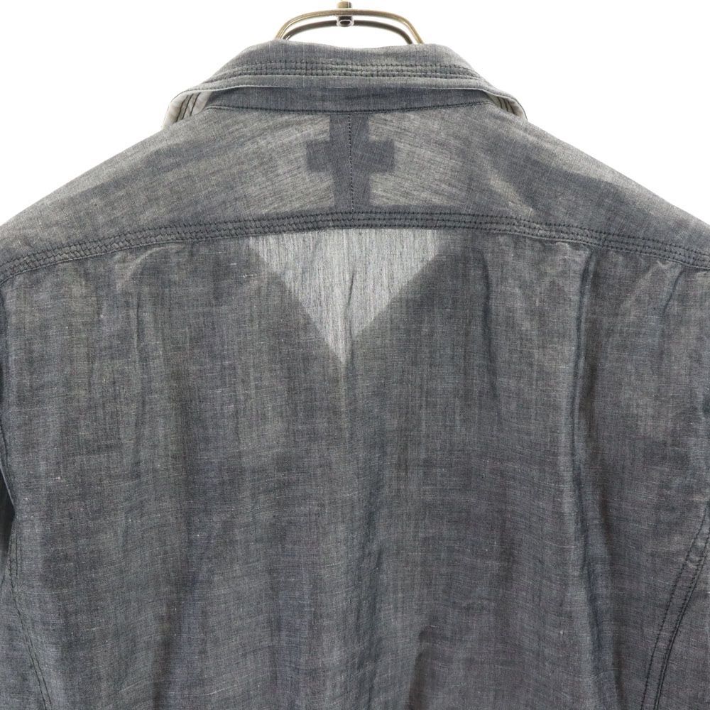 未使用 ジョセフオム リネンブレンド 長袖 オープンカラーシャツ 46 グレー JOSEPH HOMME メンズ 古着 【240423】 メール便可