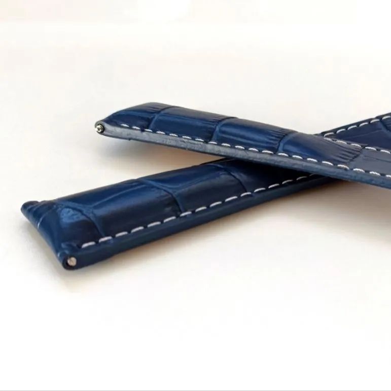 【純正】ブライトリング レザーベルト 24-20mm 黒×白ステッチＤバックル用 純正】ブライトリング レザーベルト 24-20mm 黒×白ステッチDバックル