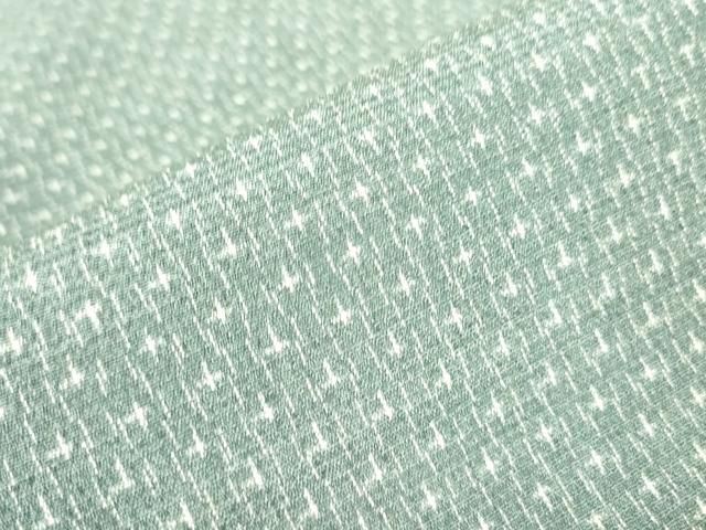 平和屋着物▽本塩沢 単衣 十字絣 黒地 正絹 逸品 CAAV3885dy