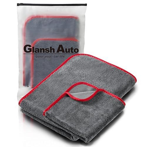 【Glansh Auto】ウルトラドライタオル 『愛車の水滴を一瞬で消し去ろう。』 洗車 タオル 大判 超吸水 マイクロファイバークロス ２枚セット