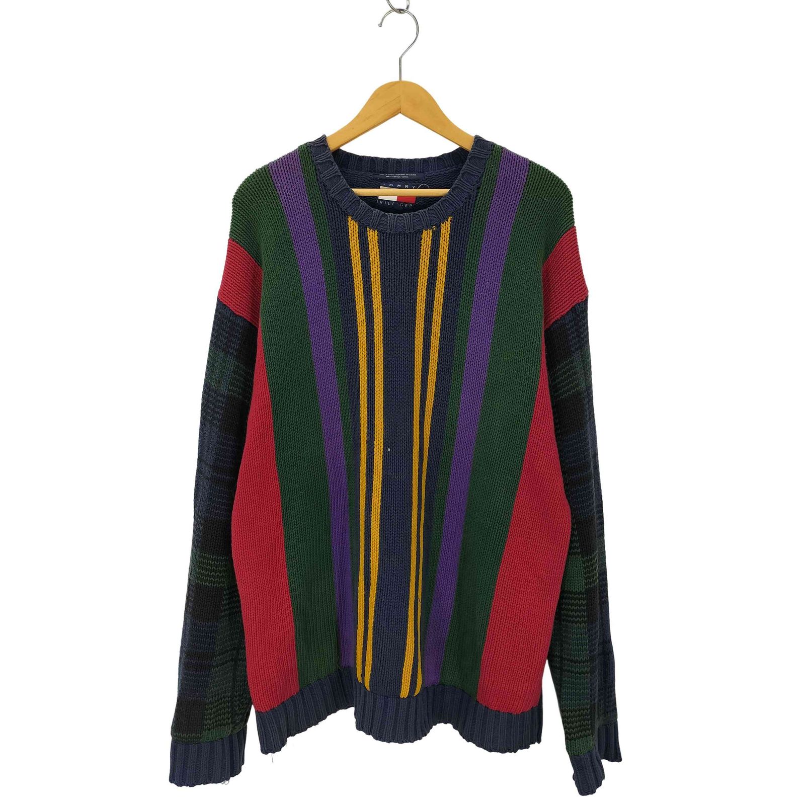 トミーヒルフィガー TOMMY HILFIGER マルチカラー クルーネックニット 