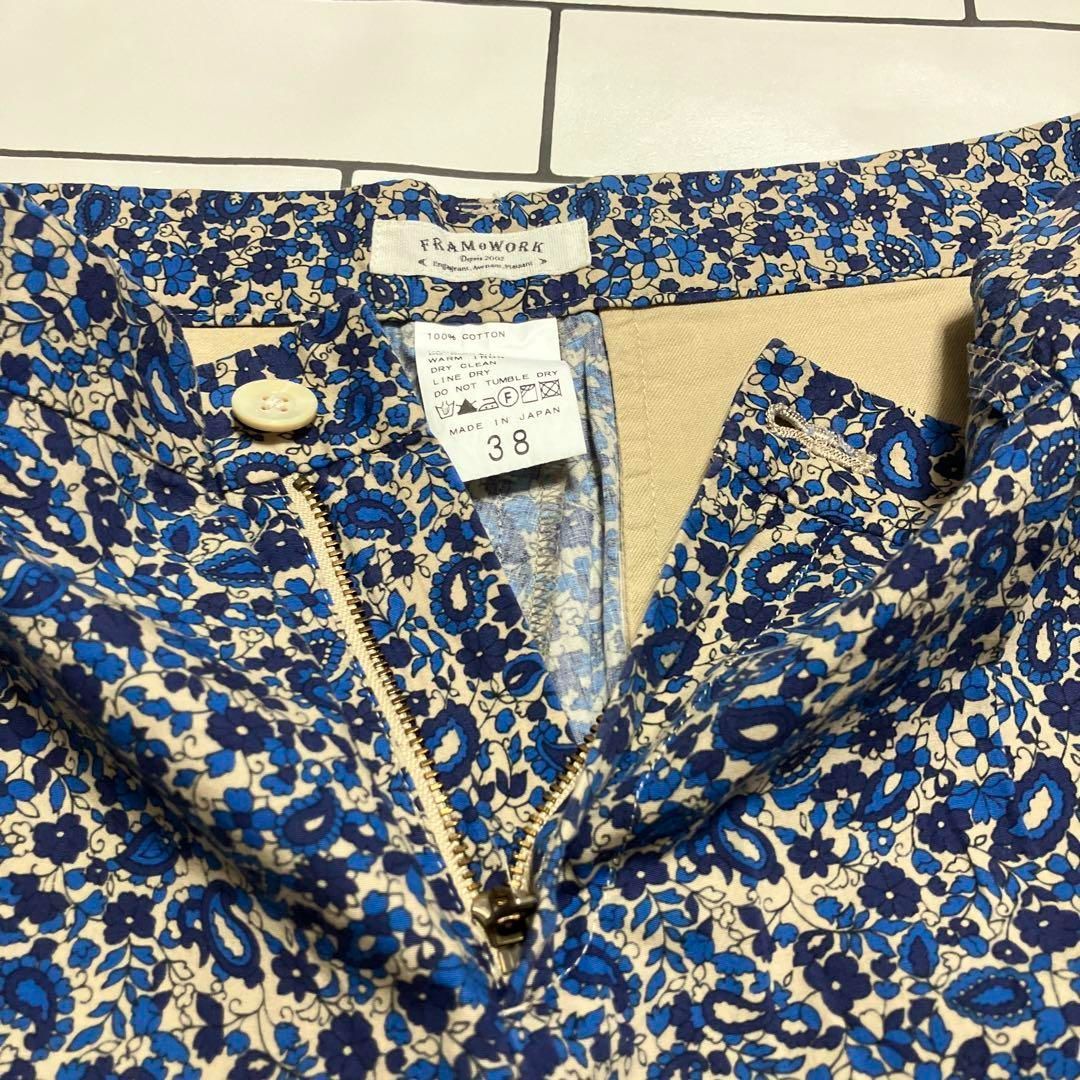 【美品】フレームワーク JEAN NERET パッチワーク柄 パンツ ペイズリー 美品】FRAMeWORK/フレームワーク ペイズリー柄パンツ 日本製 38/M