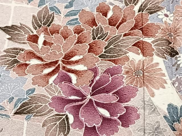 平和屋着物▽訪問着 単衣 流水鼓花文 暈し染め 金彩