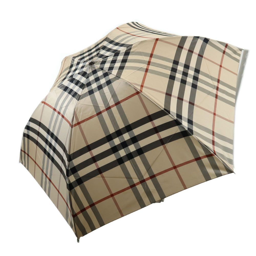 BURBERRY ノバチェック 折りたたみ傘 美品 晴雨兼用 ブラック×ベージュ BURBERRY - バーバリー 晴雨兼用 日傘 折りたたみ ノバチェック