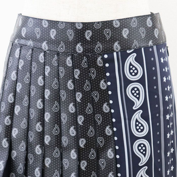 美品エルメス シルク100％セットアップ スカートプリーツ総柄