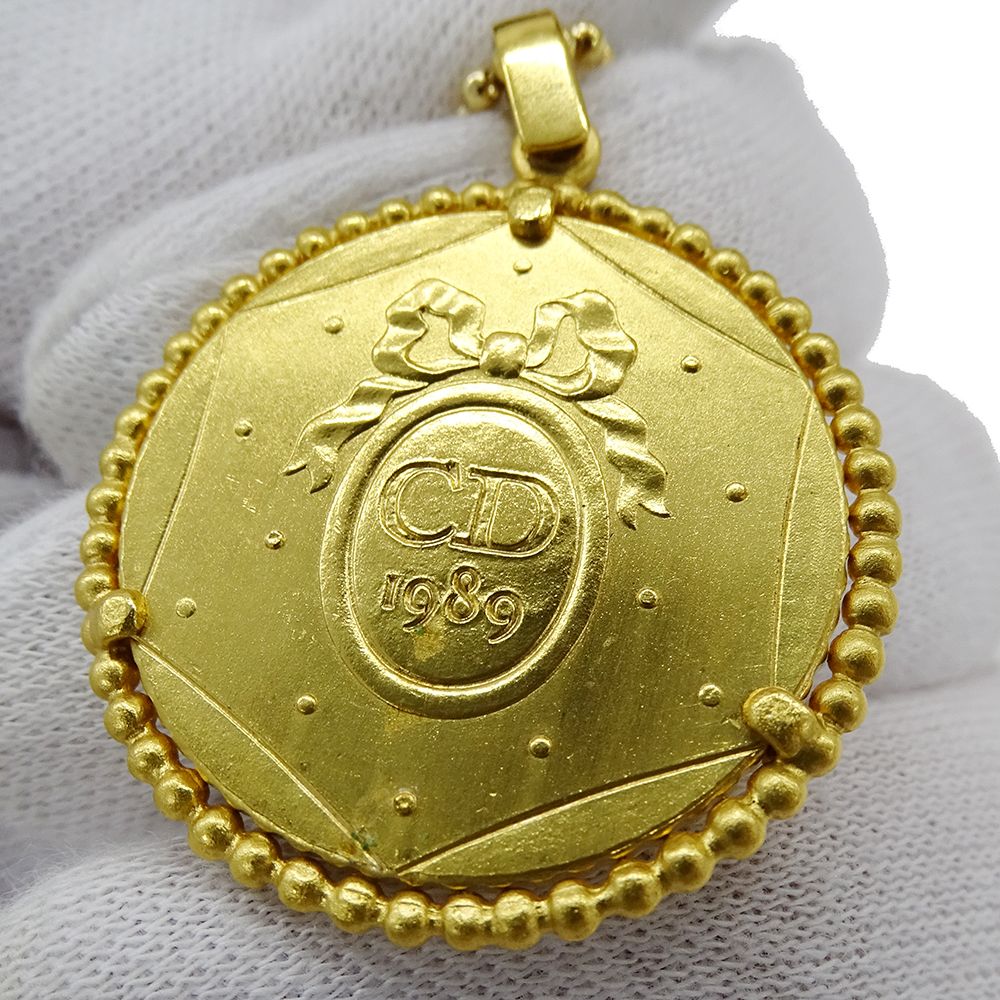 ディオール Dior ネックレス レディース ブランドコイン リボン メッキ ゴールド ボールチェーン SIROKUMA-CORPORATION_COM