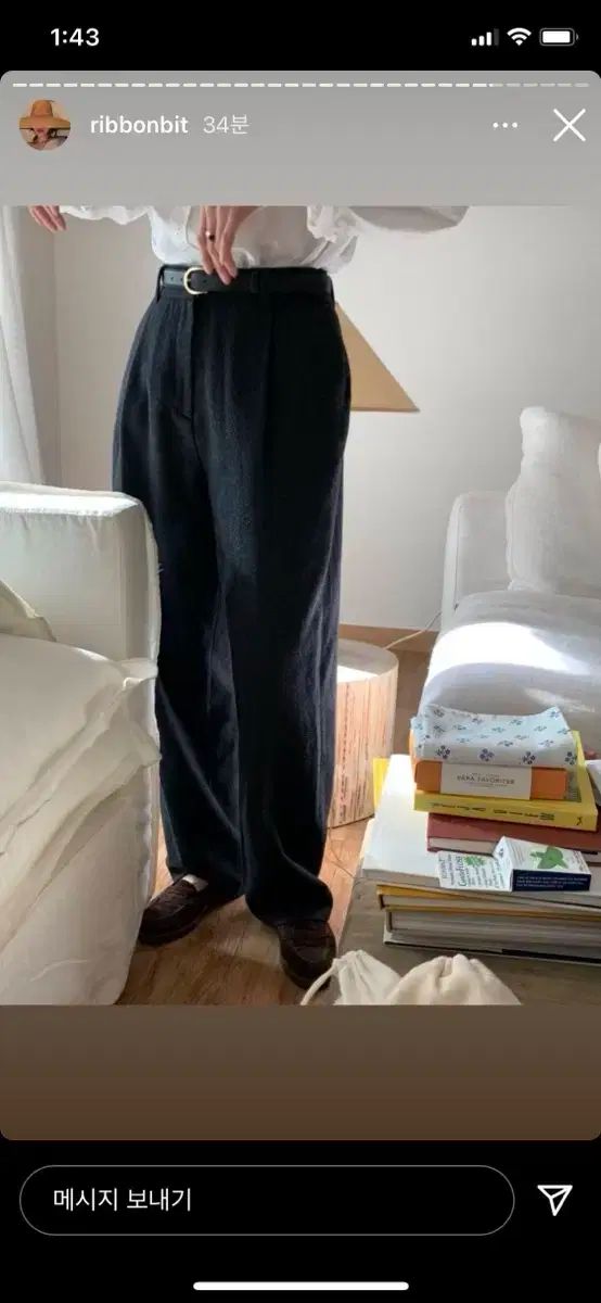 mone ribbonbit ボリード ウール スラックス M