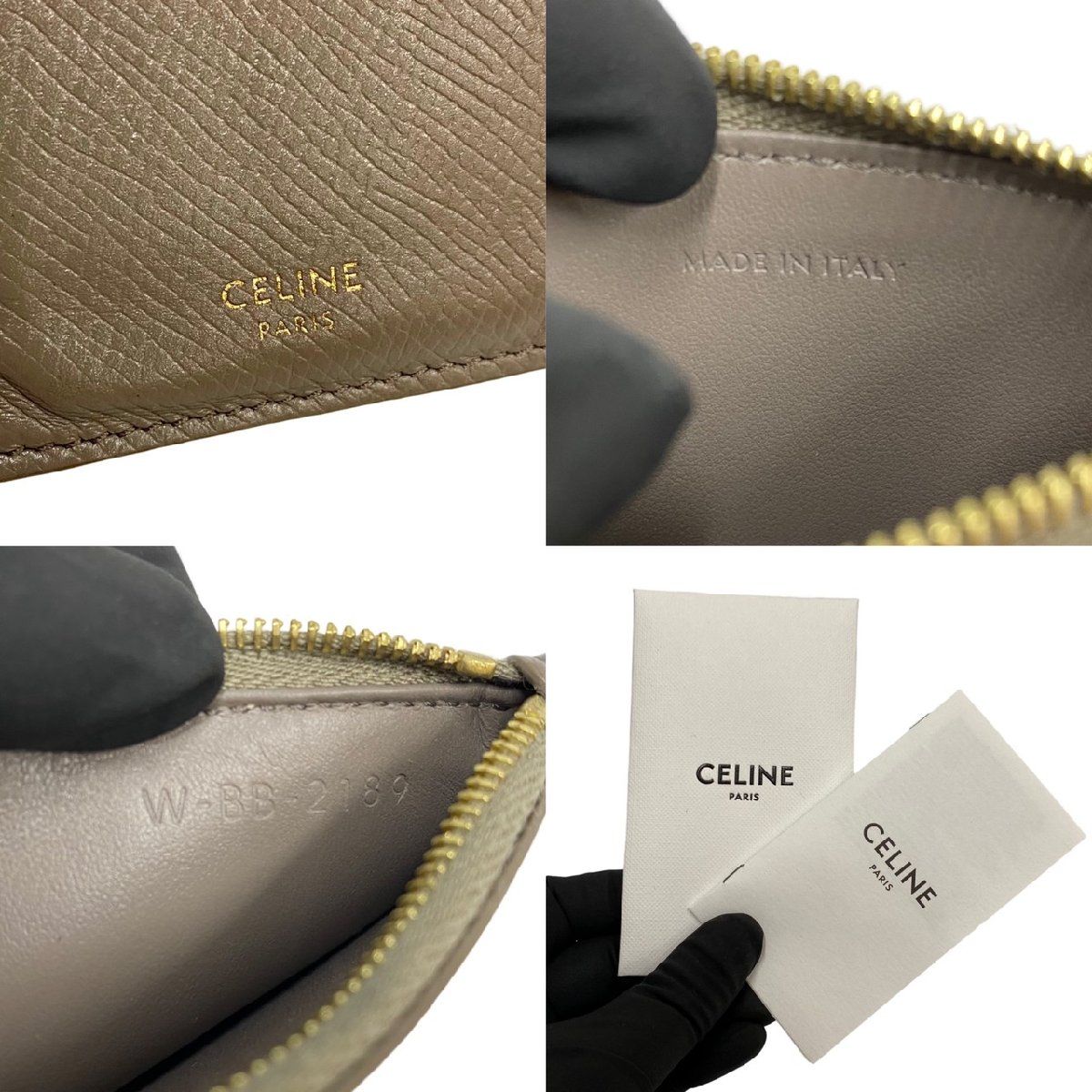 極 美品 箱 袋付 CELINE セリーヌ コンパクト ジップドカードホルダー 