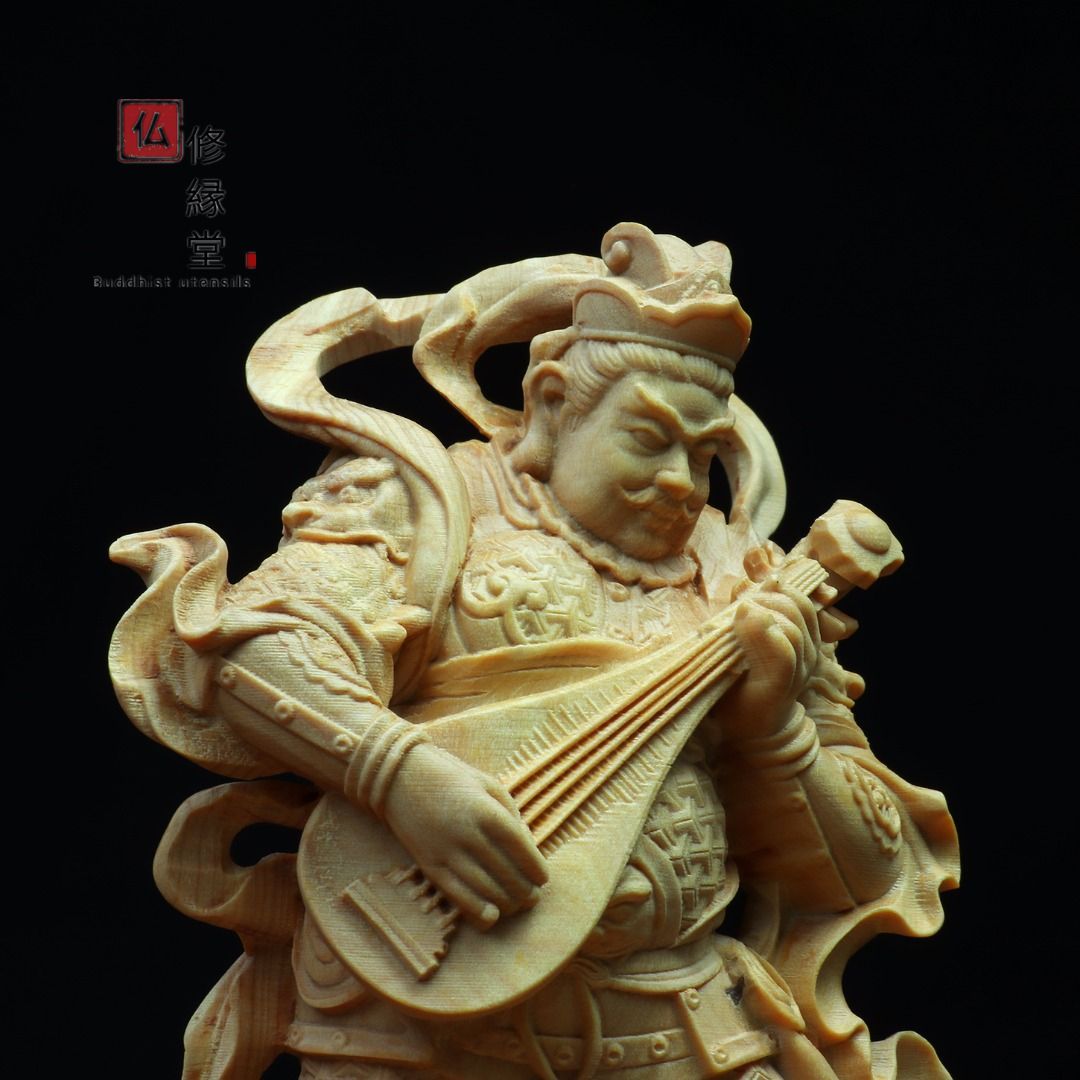 修縁堂】最高級 木彫り 仏像 四天王立像一式 柘植材 仏教工芸