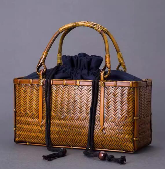 ♥ 手作り 竹編細工籠*收納籃*收納*竹工芸*竹細工*竹かごだけです*工芸品おしゃれ竹編み