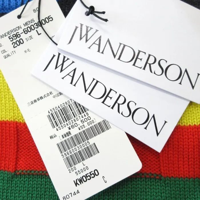 未使用 タグ付き】 JW Anderson ボーダー ニット セーター メリノウール Lサイズ - メルカリ