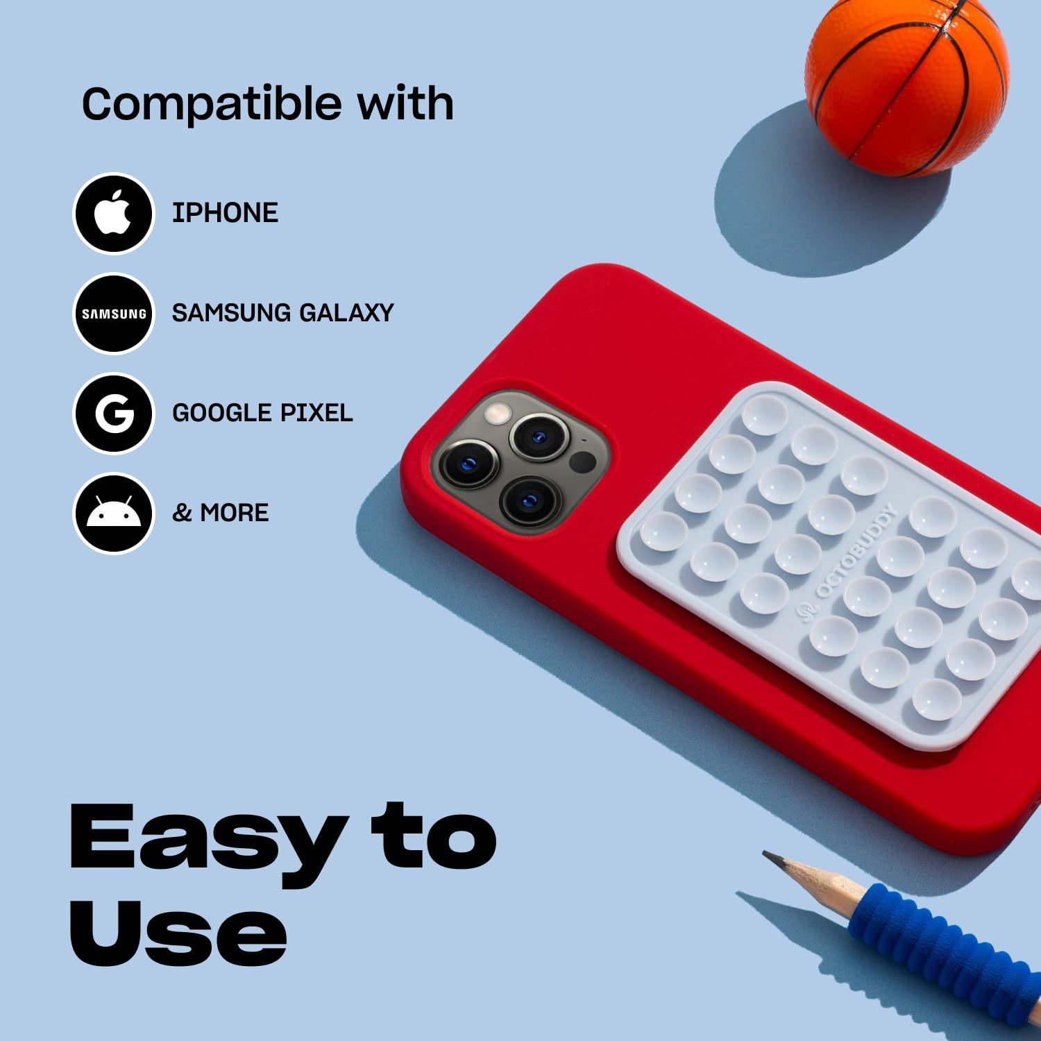 OCTOBUDDY | シリコン吸盤携帯電話ケース 粘着マウント | (iPhoneと