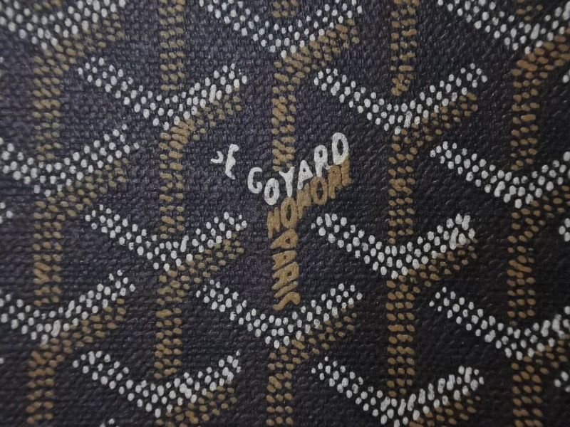 GOYARD ゴヤール master mind マスターマインド 手帳カバー ドクロ ヘリンボーン レザー ブラック ブラウン 美品 中古 48352