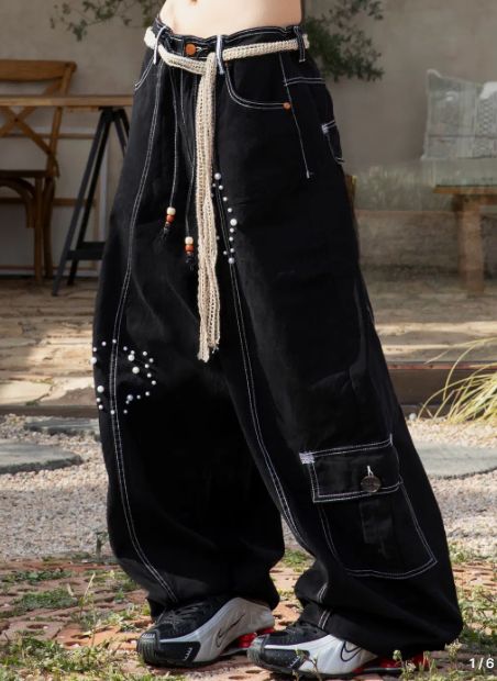 レディース　パンツ ルナキフ (ストーンズ) (女性) パール スタッズ 販売 コットン カーゴ