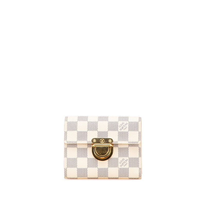 ルイ ヴィトン ダミエ アズール ポルト フォイユ コアラ N60013 ホワイト PVC レディース LOUIS VUITTON 1-0207019