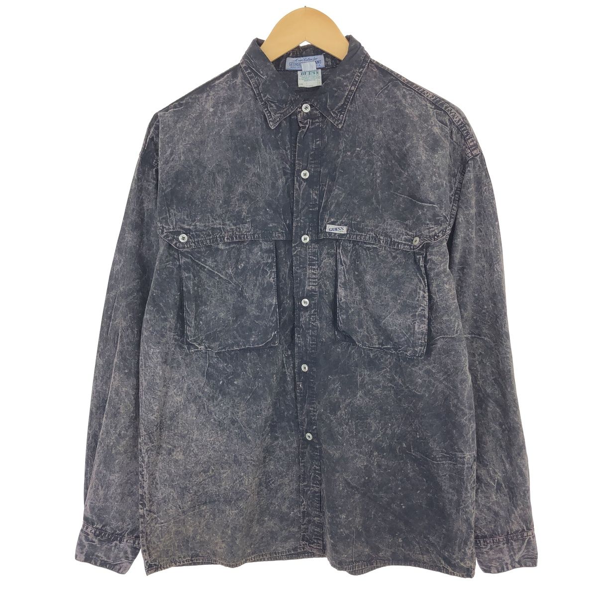 古着 00年代 ゲス Guess GEORGES MARCIANO 長袖 コットンシャツ USA製 メンズXL相当/eaa469152