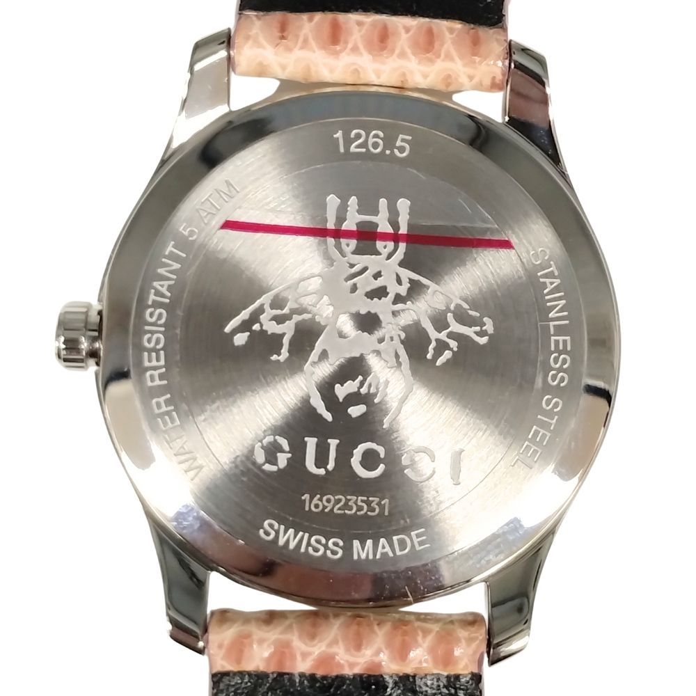 GUCCI グッチ 126.5 Gタイムレス ピンクシェル クォーツ リザード  