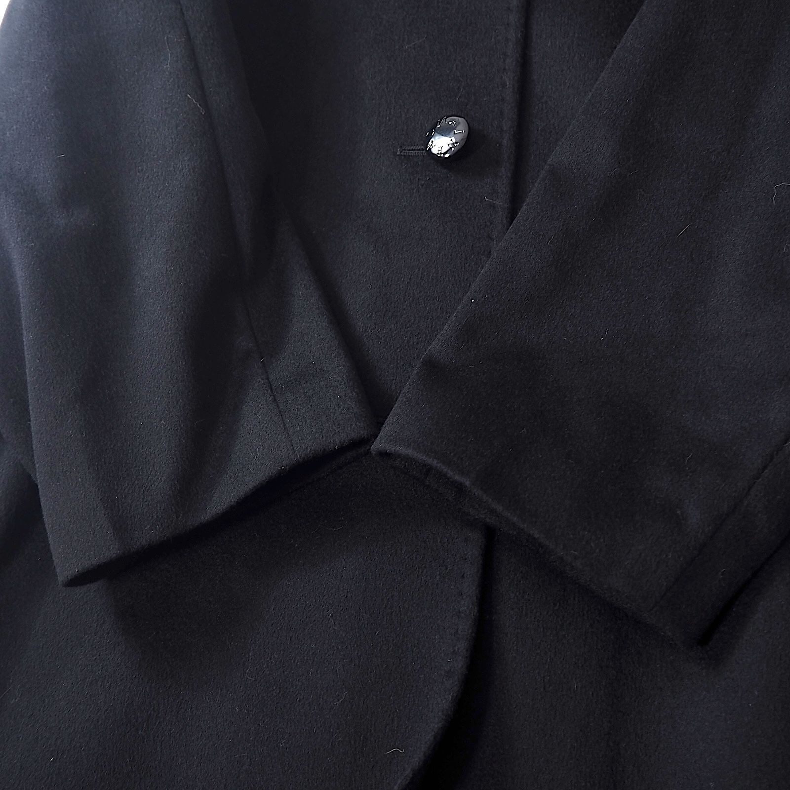 ◎美品 バルマン BALMAIN ピュアカシミヤ 襟ミンクファー MINK ロング