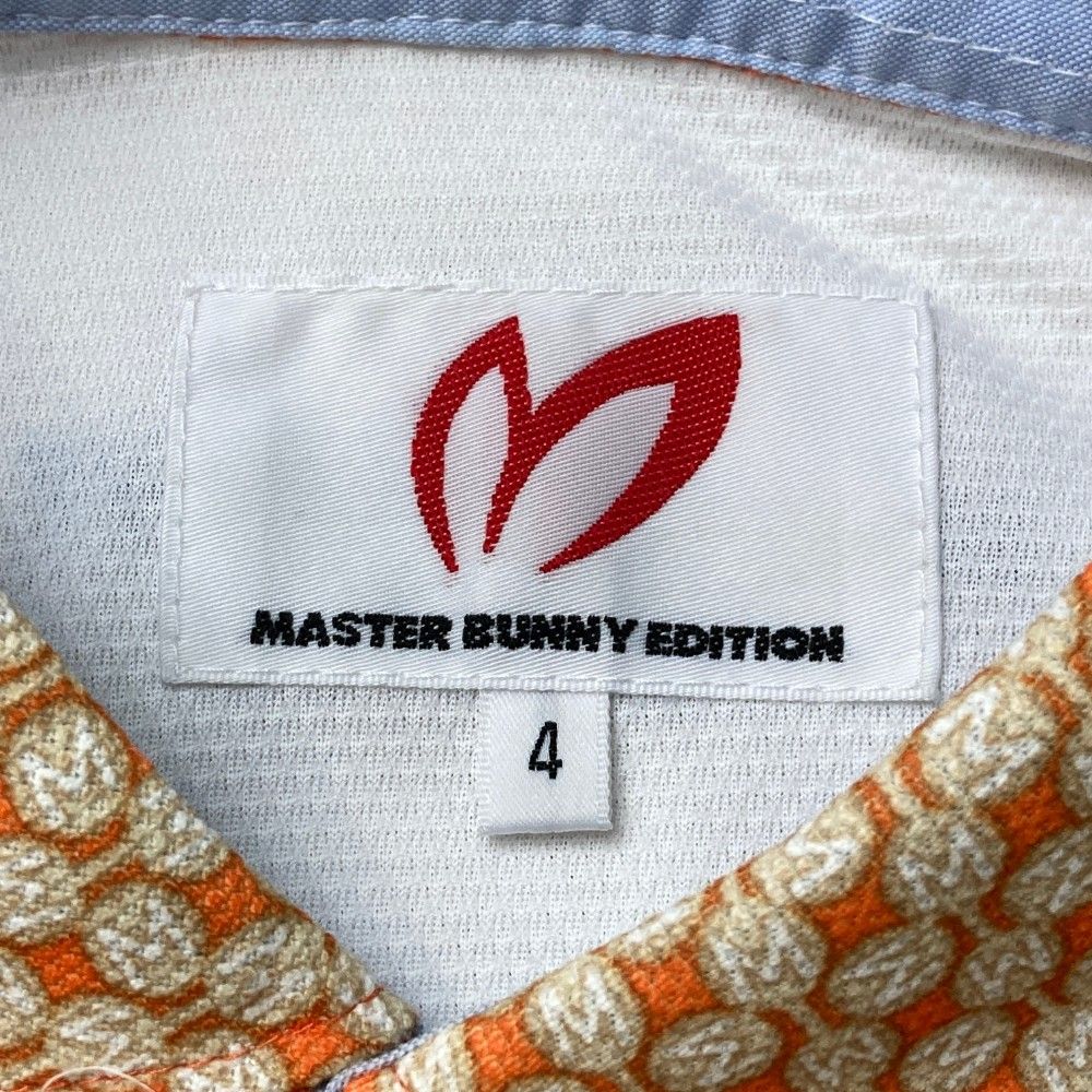 サイズ：4 MASTER BUNNY EDITION マスターバニーエディション  半袖ポロシャツ 総柄 オレンジ系 [240101444717] ゴルフウェア メンズ ストスト サイズ：4 MASTER BUNNY EDITION マスターバニーエディション