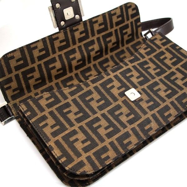 フェンディ FENDI ズッカ マンマバケット ショルダーバッグ ブラウン