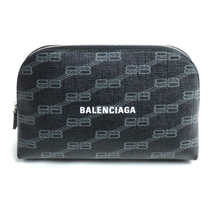 BALENCIAGA バレンシアガ BBモノグラム ポーチ ブラック 702624 レディース