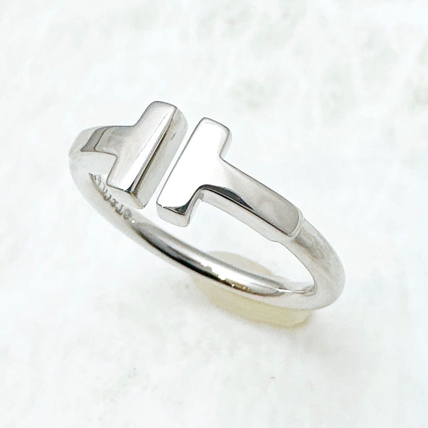 Tiffany＆Co. Tワイヤー ホワイトゴールド リング 約7号 U