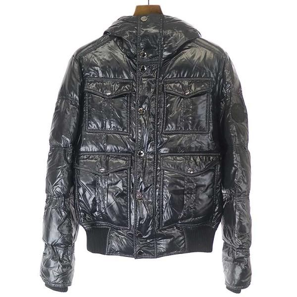 GUCCIグッチ09AWロゴワッペンナイロンダウンジャケットブラックサイズ  