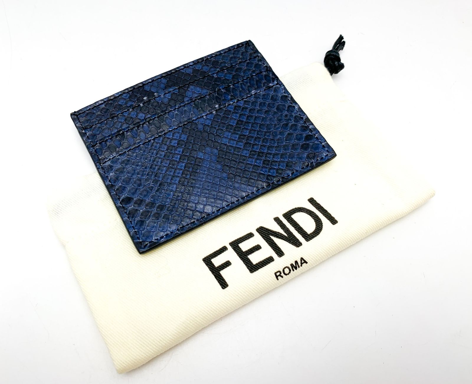 FENDI フェンディ パイソン 蛇革 ネイビー カードケース カード入れ