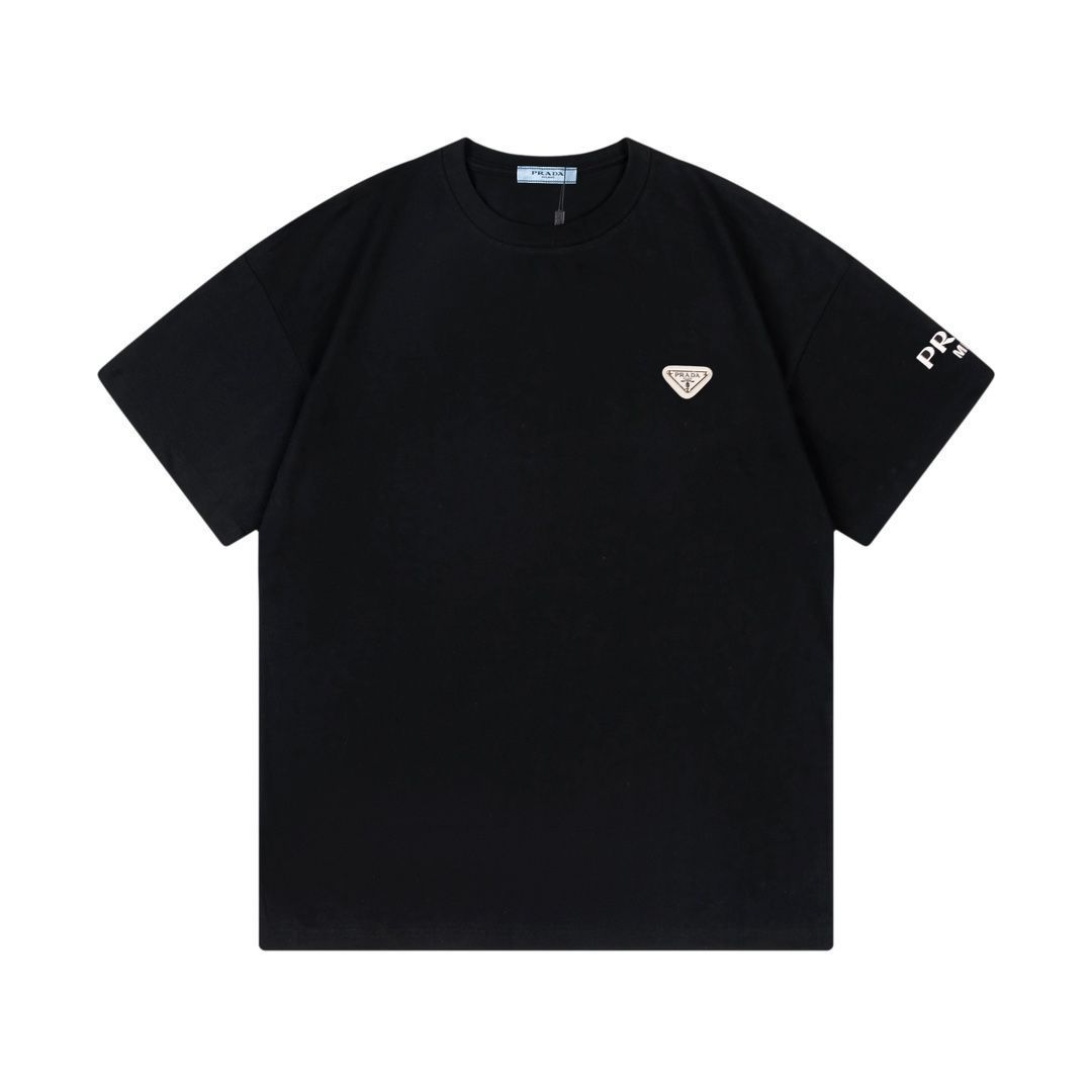 プラダ PRADA 半袖Tシャツ ブラックya51