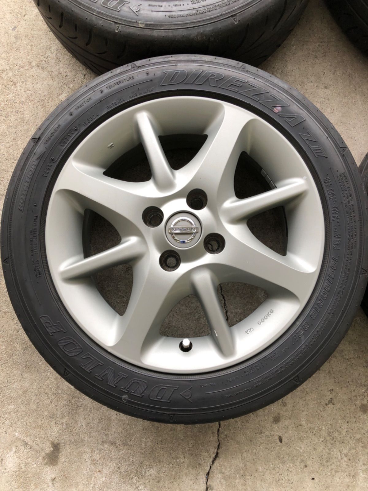 日産 マーチ K12 12SR 前期 純正アルミホイール 195/50R15 DIREZZA ZⅢ