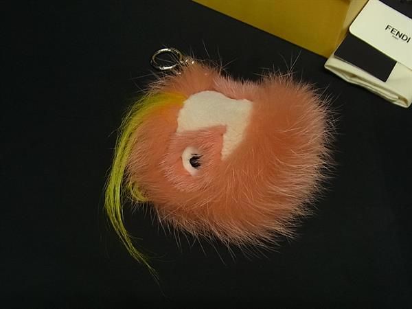 □極美品□ FENDI フェンディ バッグバグズ モンスター ファー×レザー