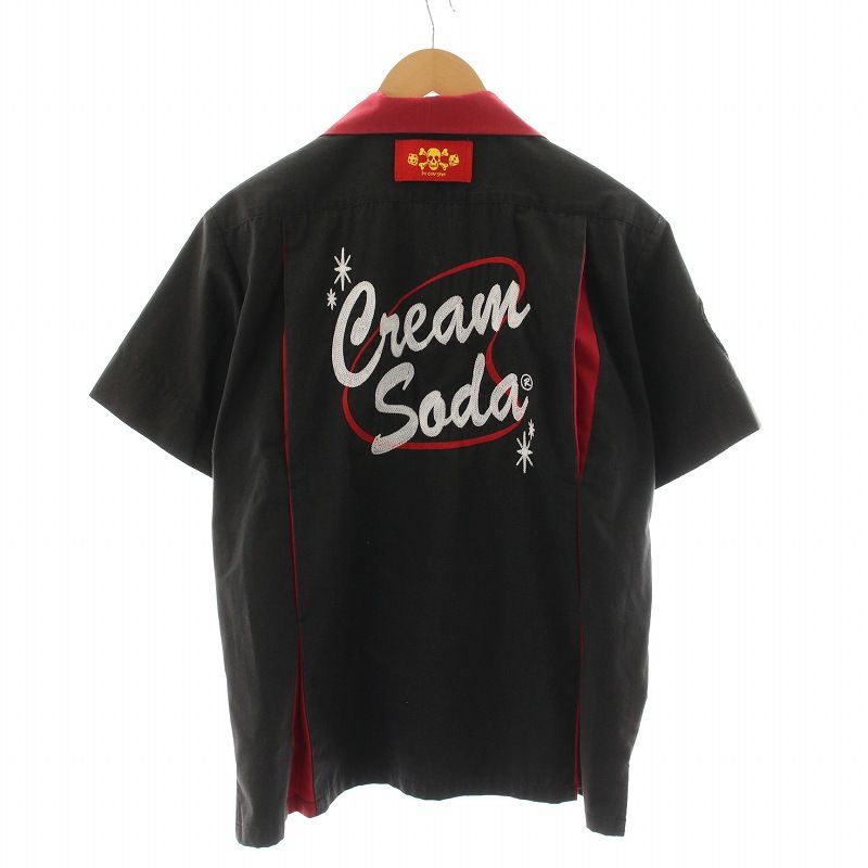 ソーダ出品 クリームソーダ CREAM SODA ピンクドラゴン シャツ 刺繍 半袖 M