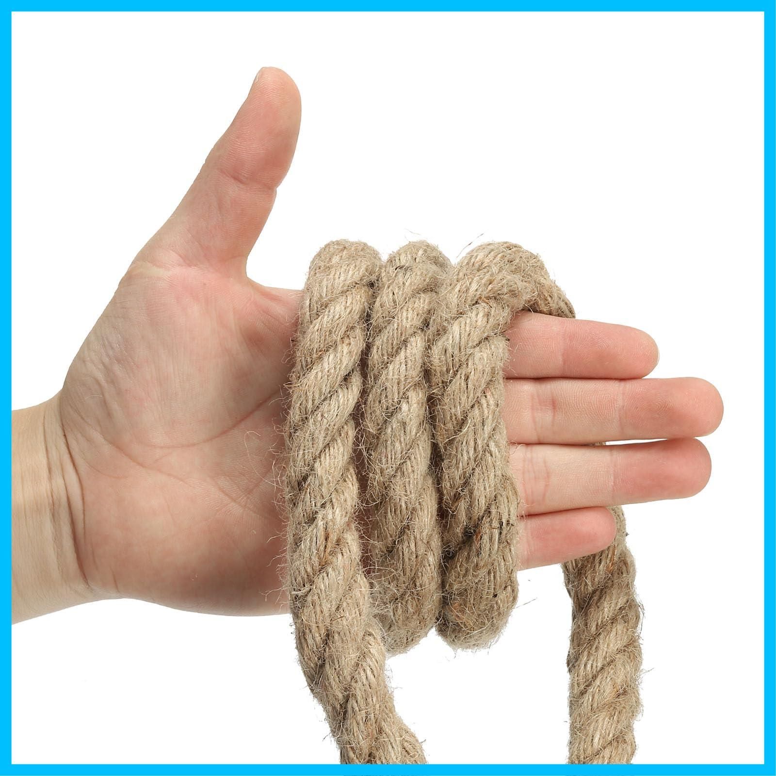 数量 2cm 4.5M マニラロープ PATIKIL ジュートロープ 黄麻縄 4鎖ねじれ 綱引きガーデン家庭