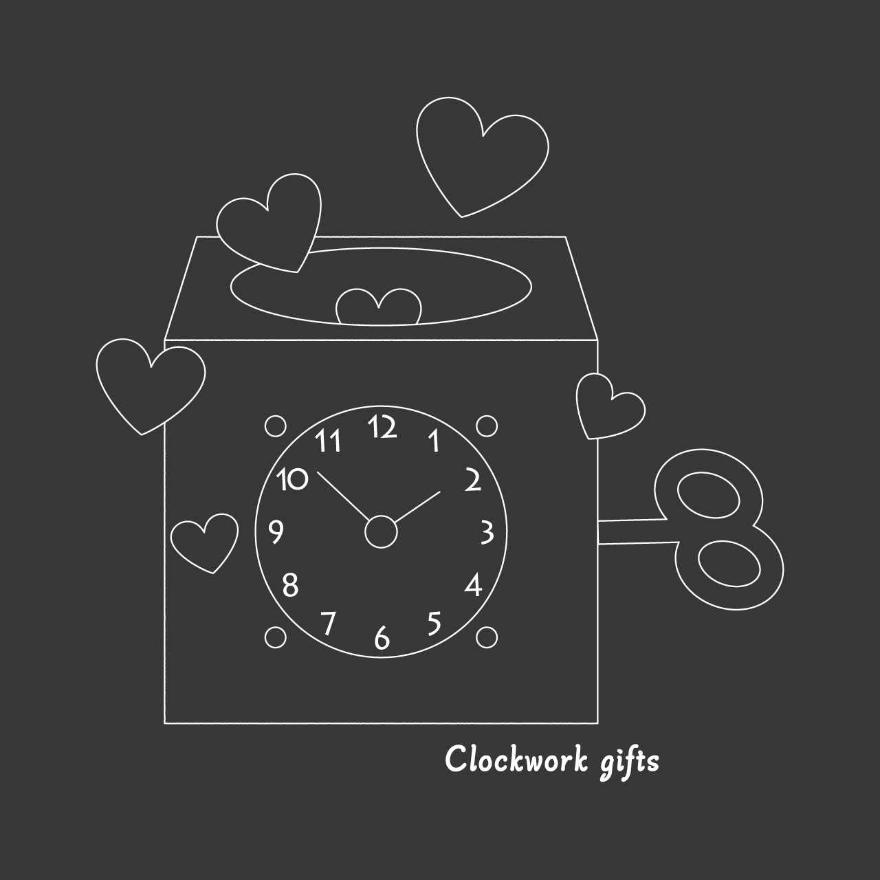 グラフィックロングTシャツ　Clockwork gifts Black -Long-