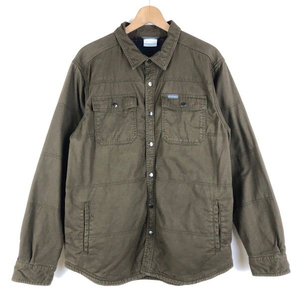 【古着】 Columbia コロンビア シャツ ジャケット フリース裏地 ブラウン系 メンズL 【中古】 n059660