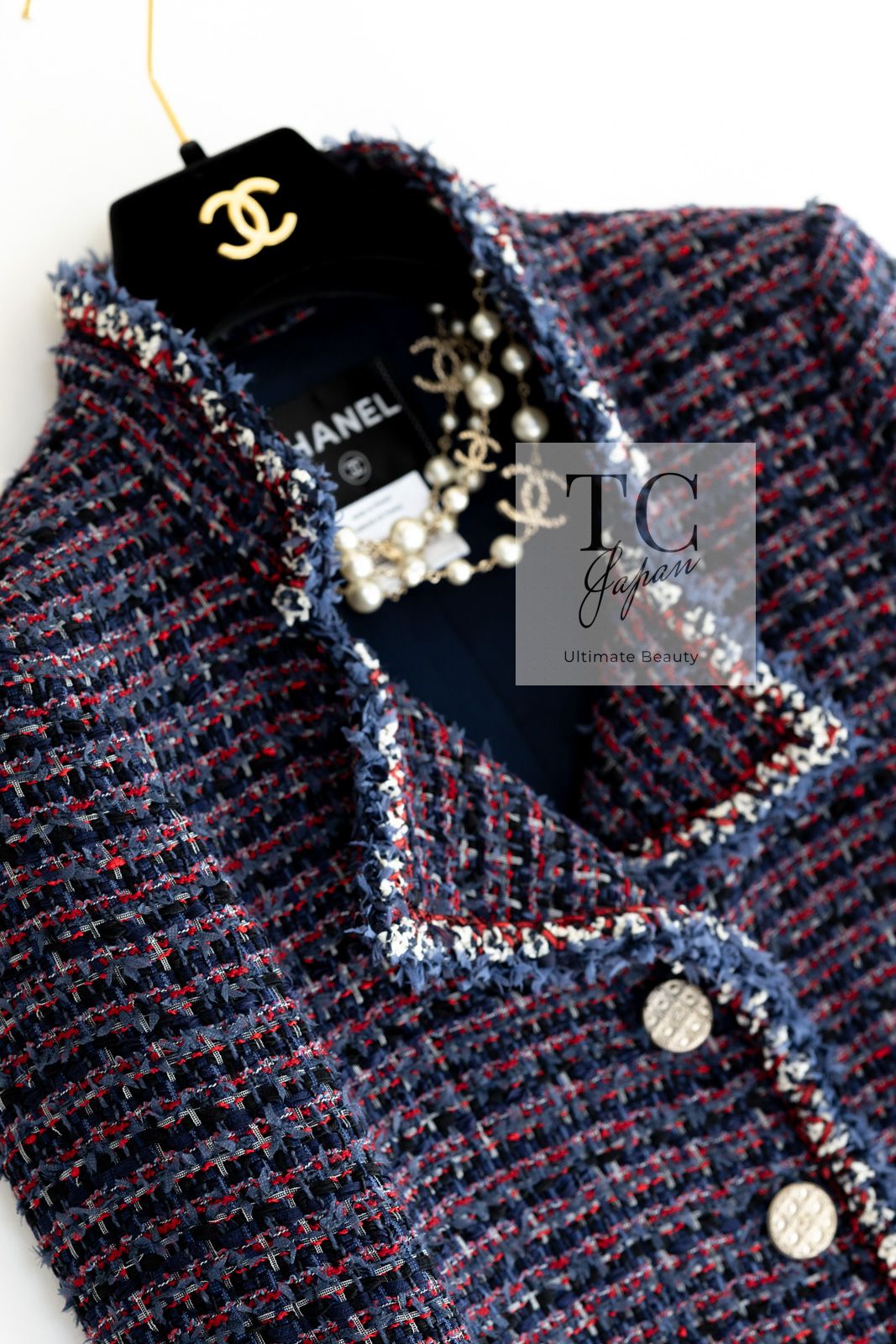 シャネル ジャケット CHANEL 87万 貴重 ネイビー パープル