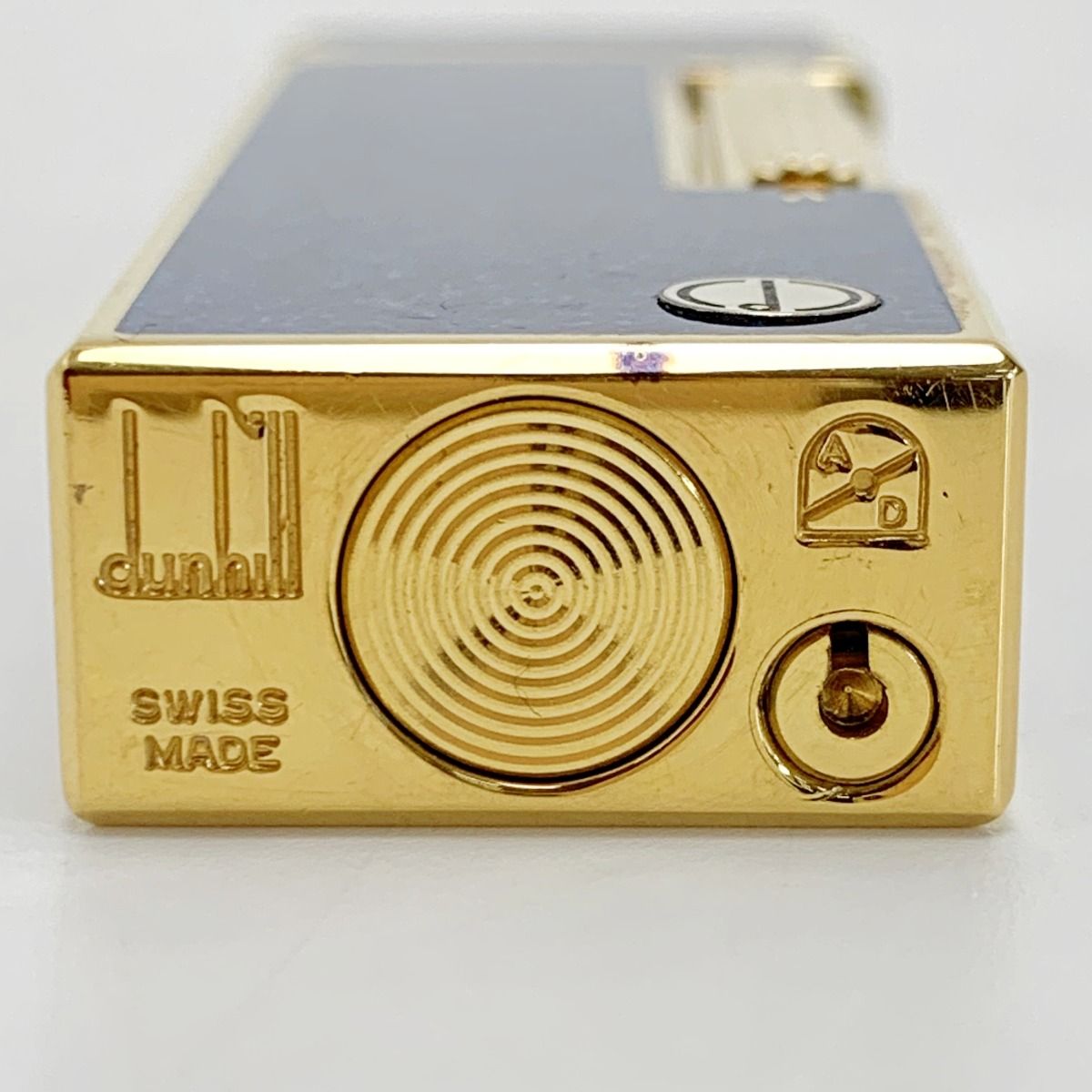 希少 dunhill ダンヒル ブルー系 ローラ式ライタゴールド 箱付き