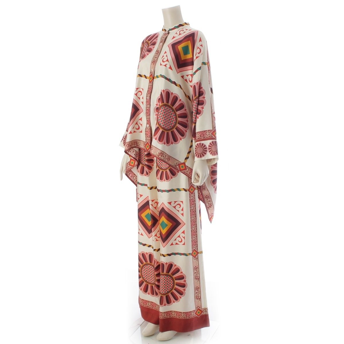 La DoubleJ ラダブルジェイ シルク タイルプリント ブラウス＆パラッツォ パンツセットアップ マルチカラー S