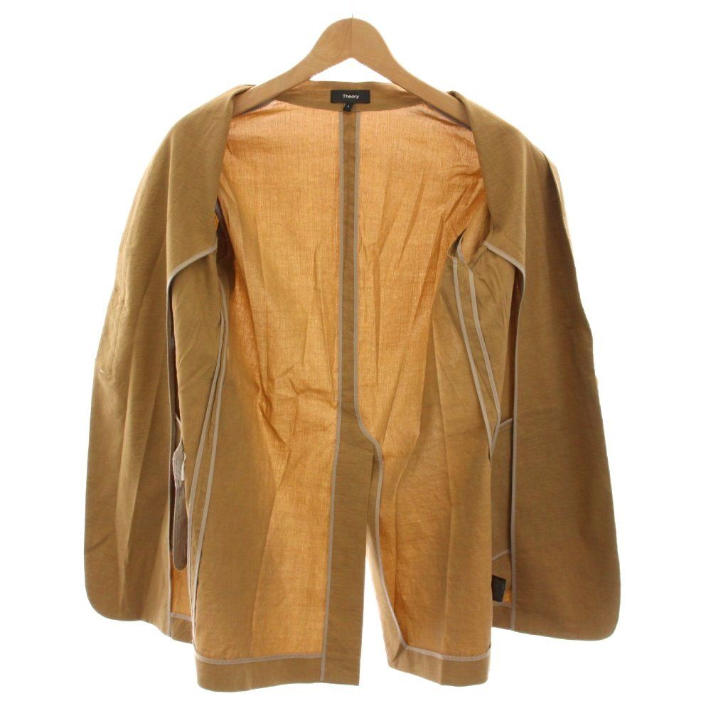 セオリー Theory ORGANIC CRUNCH WAS FLUID JACKET UL PULL ON PANT スーツ セットアップ 上下 テーラードジャケット パンツ リネン混 4 茶 YM MAAHADDERANG_COM