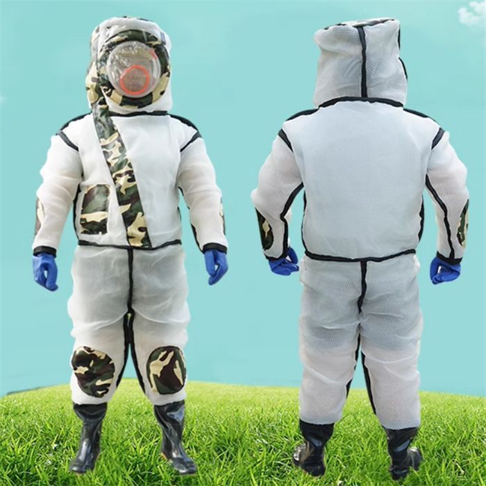2025 スズメ蜂 防護服 全身通気 扇風機不要 スズメバチ駆除用蜂防護服 6点セットフェイスネット付き 通気性 つなぎ服 害虫駆除 虫よけ 作業服 保護装備スズメ蜂 防護服 スズメバチ駆除用蜂防護服 フェイスネット付き 通気性 つなぎ服